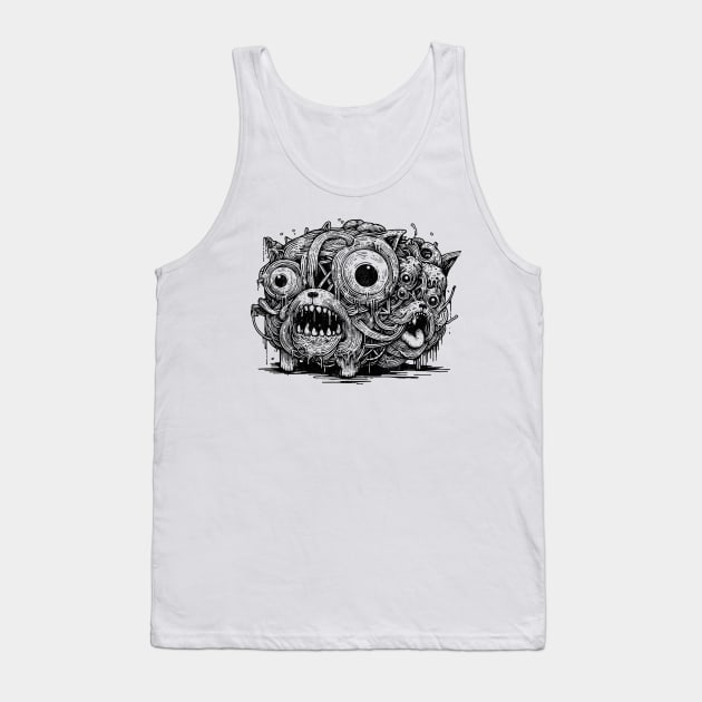 Weird Surreal Cat Tank Top by Blindsight Visions Art